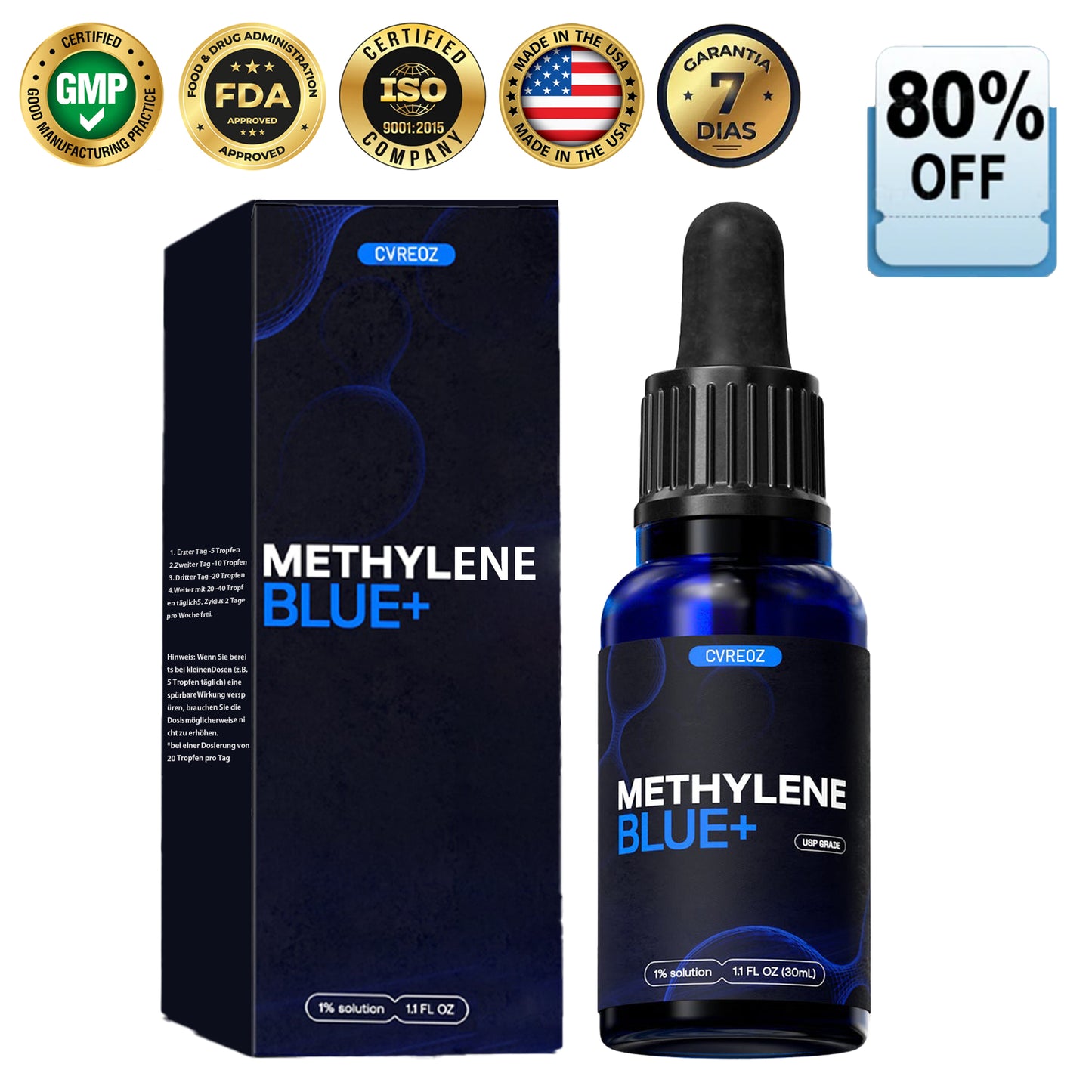 Final 3 Hours[74% OFF]:[🌿Everyday Brain Boost]Cvreoz® USP Grade - Methylene Blue 2.0 (🧠Enhance memory 🧬Anti-aging 🫀Provide energy ✨Regulate mood)